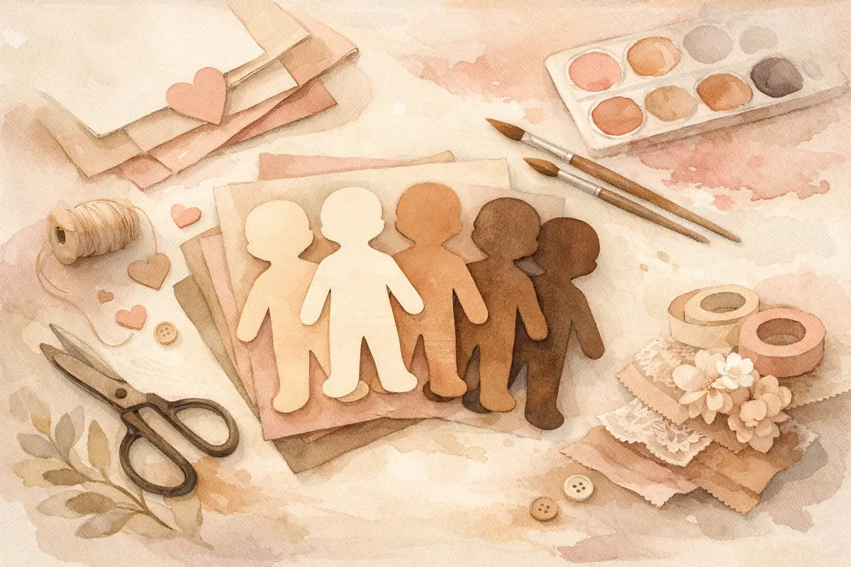 Diverse Skin Tone Paper Dolls for Quiet Play