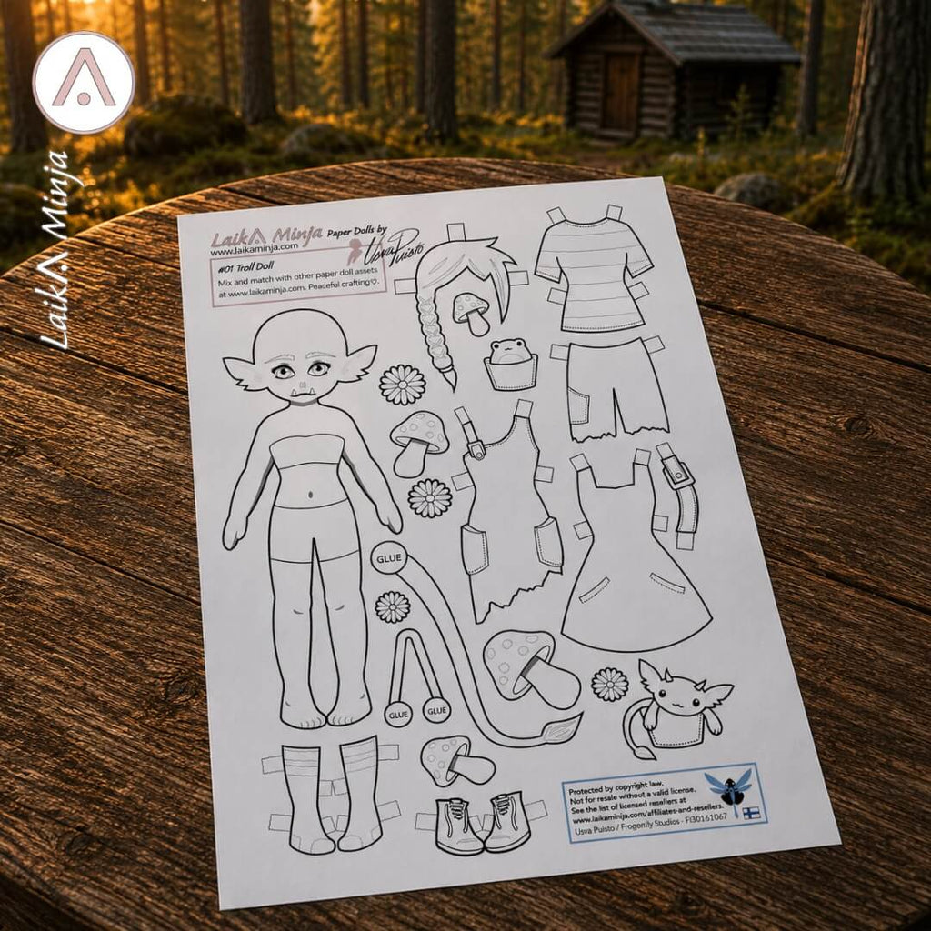 Troll Paper Doll Kit