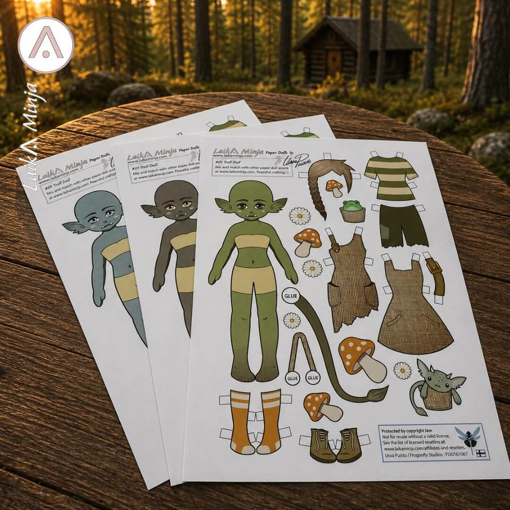 Troll Paper Doll Kit